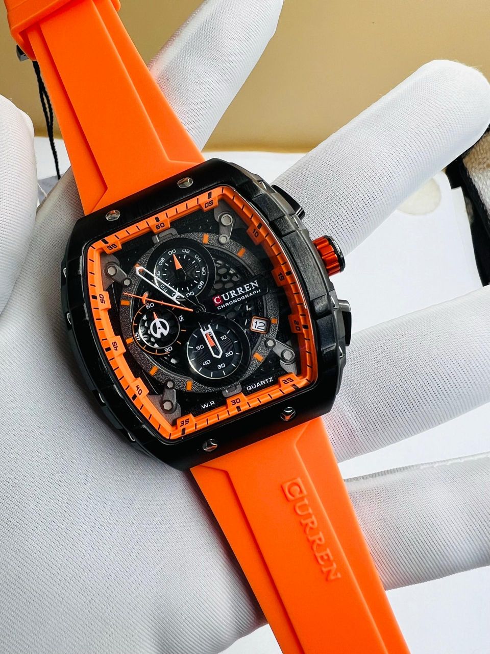 CURREN Chronographe Sport Tonneau
